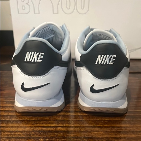 Nike Custom Cortez White and Black Athletic Shoes - Picture 3 of 5